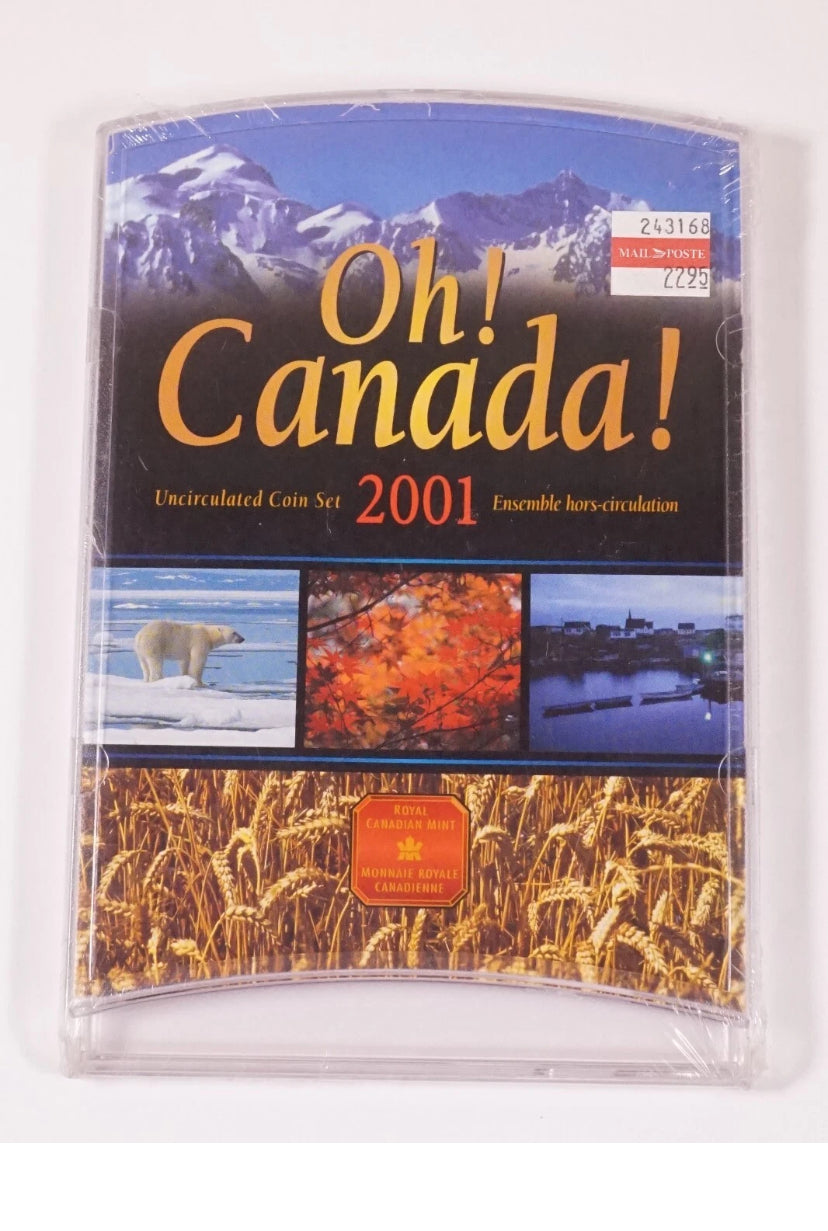Oh! Canada! Uncirculated 7  Coin -Set 2001 Royal Canadian Mint