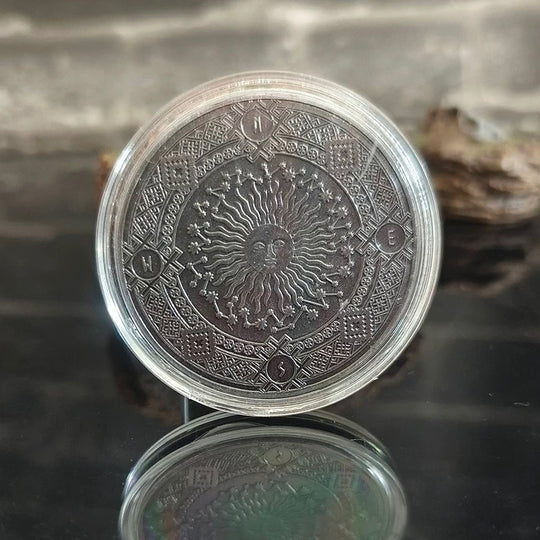 Lucky Coin - 12 constellations colored Craft Gift Coin in Protective Plastic Capsule Silver plated