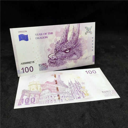2024  Year of The Dragon 100 Euro Commemorative Commemorative Bill Souvenir Banknote UNC