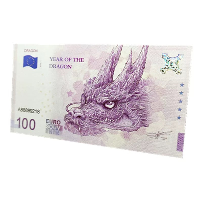2024  Year of The Dragon 100 Euro Commemorative Commemorative Bill Souvenir Banknote UNC