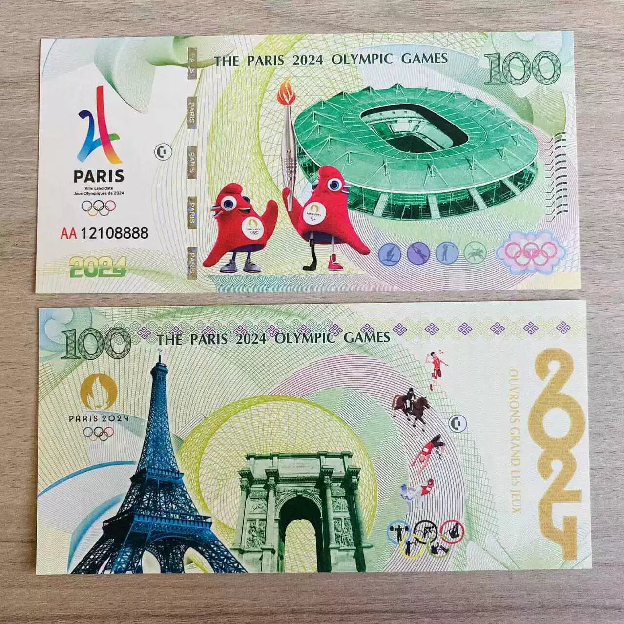2024 Paris Olympic Games Voucher Olympic  Commemorative Gift Banknote