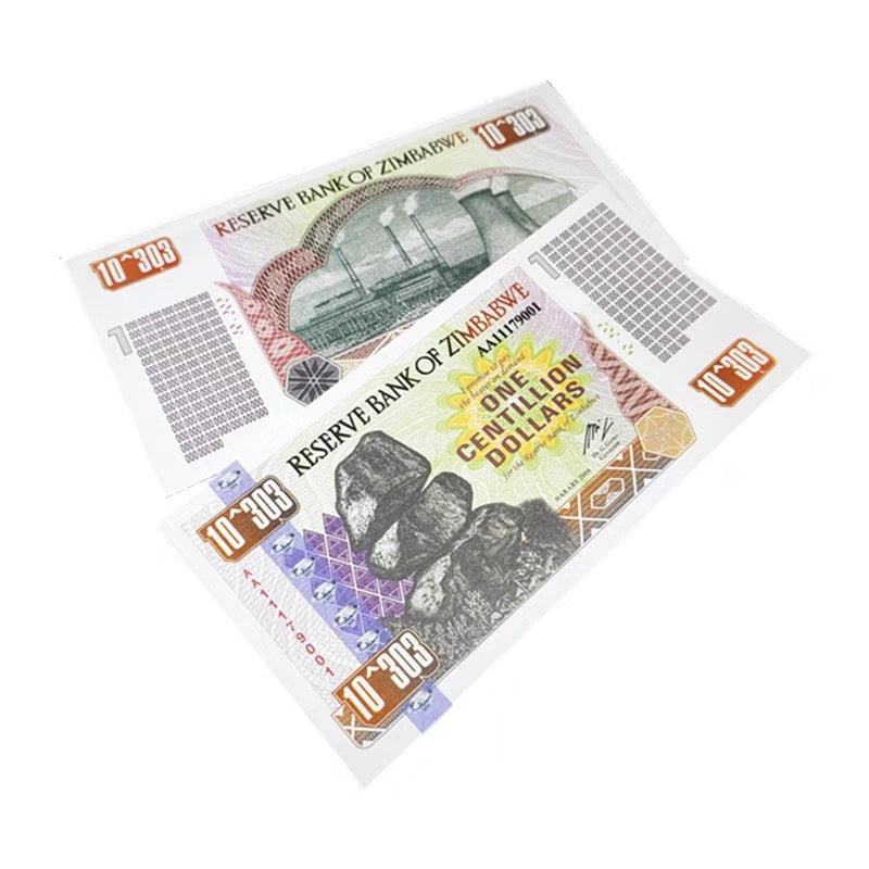 Zimbabwe 1 Centillion Dollars  Banknote 100 Trillion Series UNC