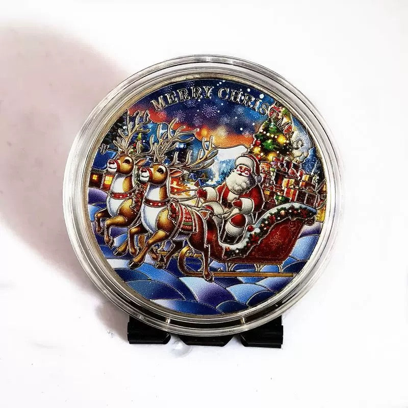 Lucky Coin -  Colored Craft Gift Coin“ Merry Christmas ” In Plastic Capsule