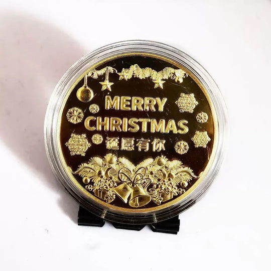 Lucky Coin -  Colored Craft Gift Coin“ Merry Christmas ” In Plastic Capsule