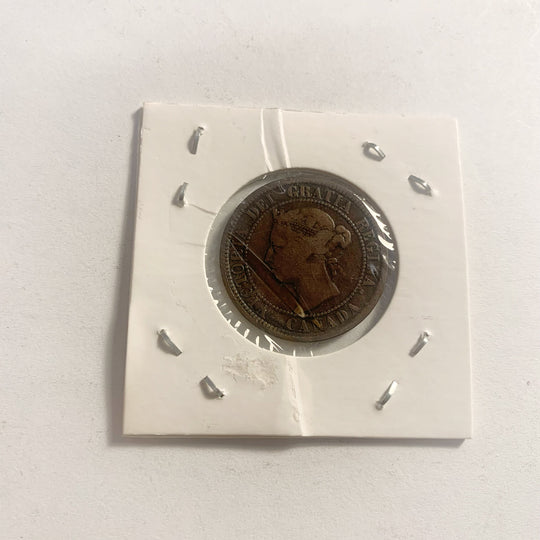 1888 Canadian Queen Victoria large Penny Coin VG