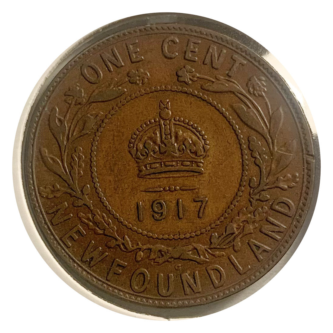 1917 Newfoundland One Cent large Penny Coin VG