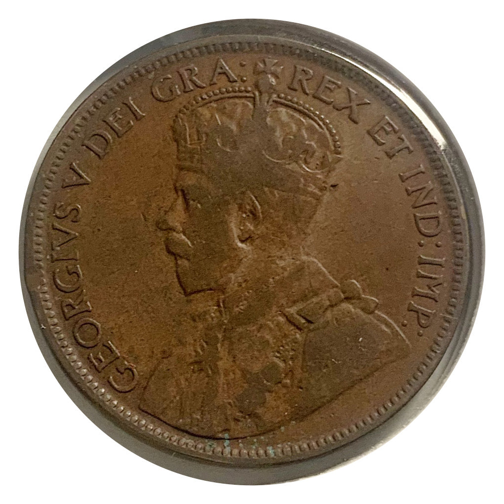 1917 Newfoundland One Cent large Penny Coin VG