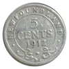 1912 Newfoundland Silver 5 Cents Coin VG