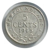1945 C Newfoundland 5 Cent  Silver Coin VF
