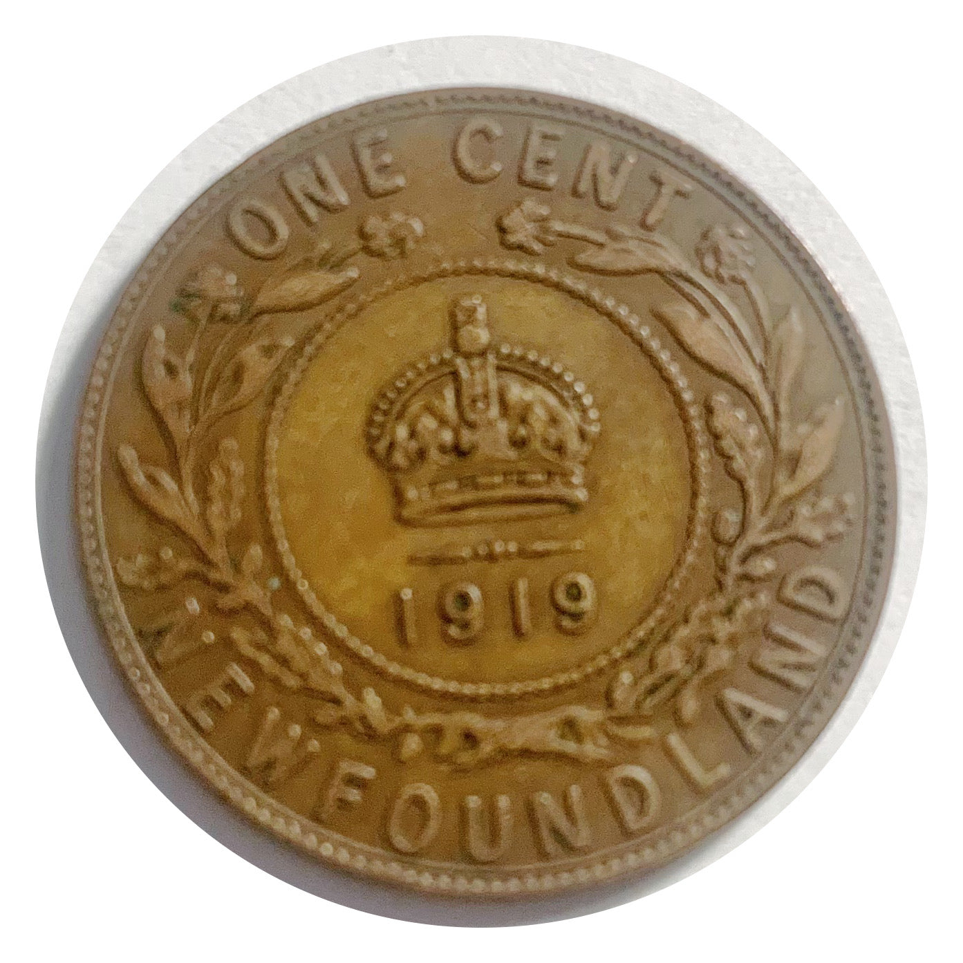 1919 Newfoundland Large One Cent Penny VG
