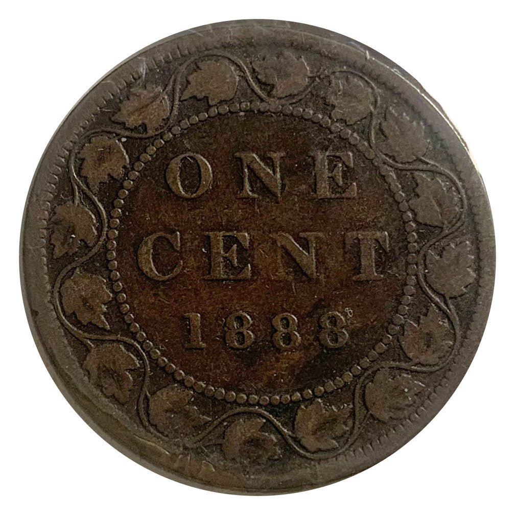 1888 Canadian Queen Victoria large Penny Coin VG