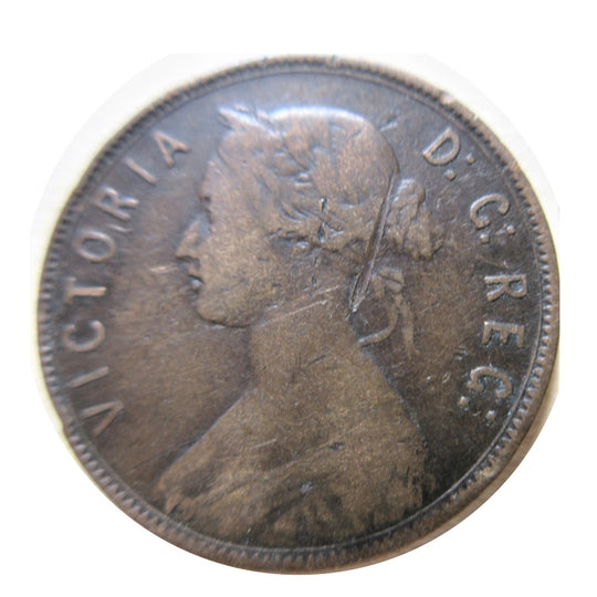 1894 Newfoundland one Cent Penny Coin VG