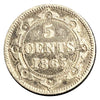 1865 Newfoundland 5 Cents Silver Coin Rare VG