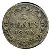 1876 H  Newfoundland 5 Cents Silver Coin Rare VG