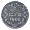 1880 Newfoundland 5 Cents Silver Coin Rare VG