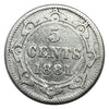 1881 Newfoundland 5 Cents Silver Coin Rare VG