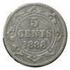 1888 Newfoundland 5 Cents Silver Coin Rare VG