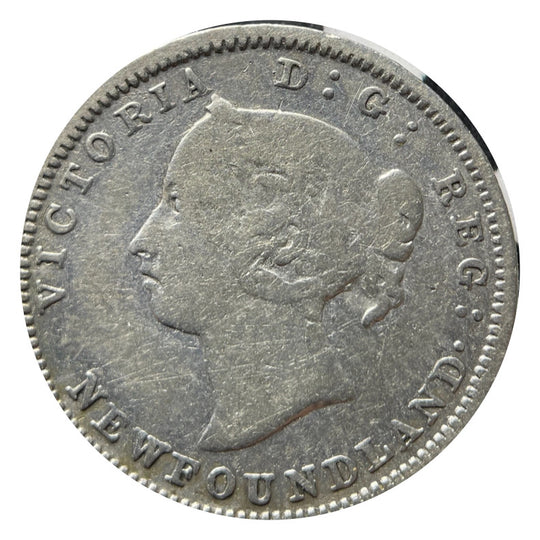 1888 Newfoundland 5 Cents Silver Coin Rare VG