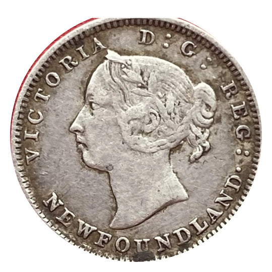 1894 Newfoundland 5 Cents Silver Coin Rare VG
