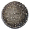 1865 Newfoundland Silver 10 Cents Coin VG