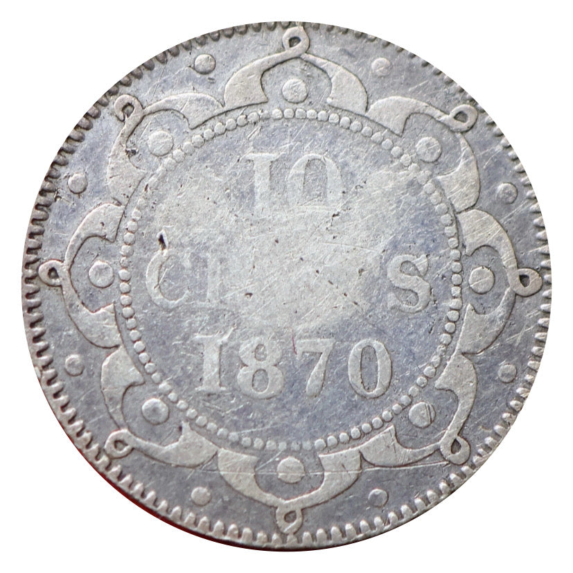 1870 Newfoundland Silver 10 Cents Coin G