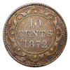 1872 H Newfoundland Silver 10 Cents Coin VG