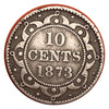 1873 Newfoundland Silver 10 Cents Coin VG