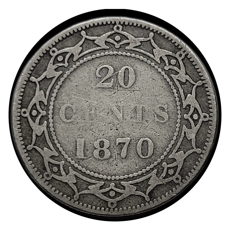 1870 Newfoundland 5 Cents Silver Coin Rare VG