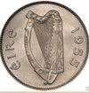 1959 Ireland Eire 1 Shilling KM#14a. One Dollar coin. Harp. Bull. H VF Condition