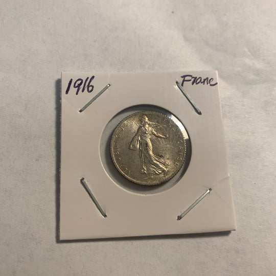 1916 France silver 1 franc semeuse coin république franchise