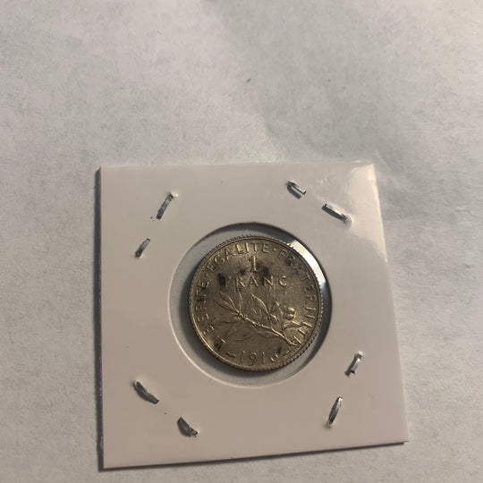 1916 France silver 1 franc semeuse coin république franchise
