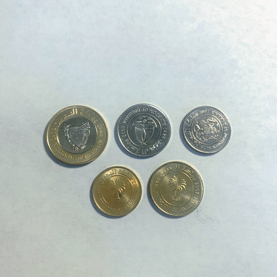 Bahraini 5 Coin Set 5 10 25 50 100 Fils BU Coins