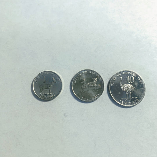 1997 Eritrea 3 coin Animal set UNC