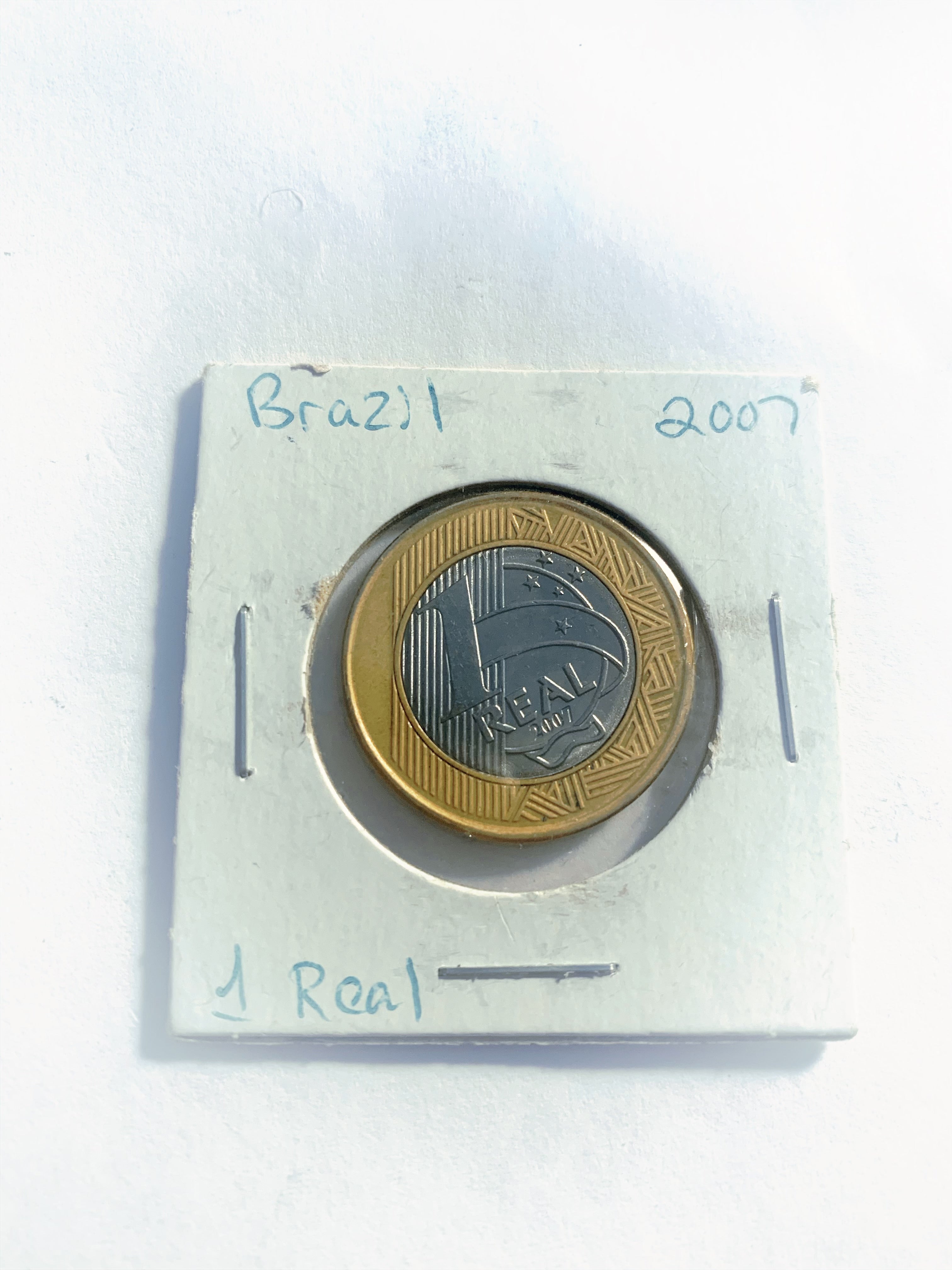2007 Brazil 1 Real Bimetallic Coin BU