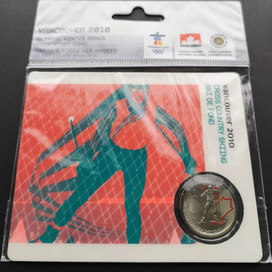 2008 Canada 25 Cent Vancouver 2010 Olympic  Sports Card - Cross Country Skiing Colored coin