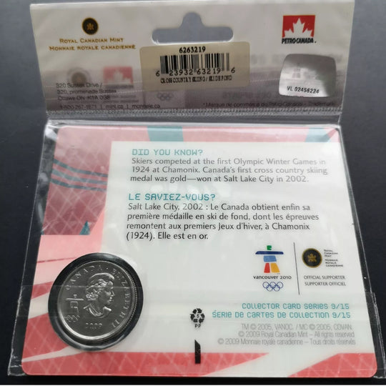 2008 Canada 25 Cent Vancouver 2010 Olympic  Sports Card - Cross Country Skiing Colored coin