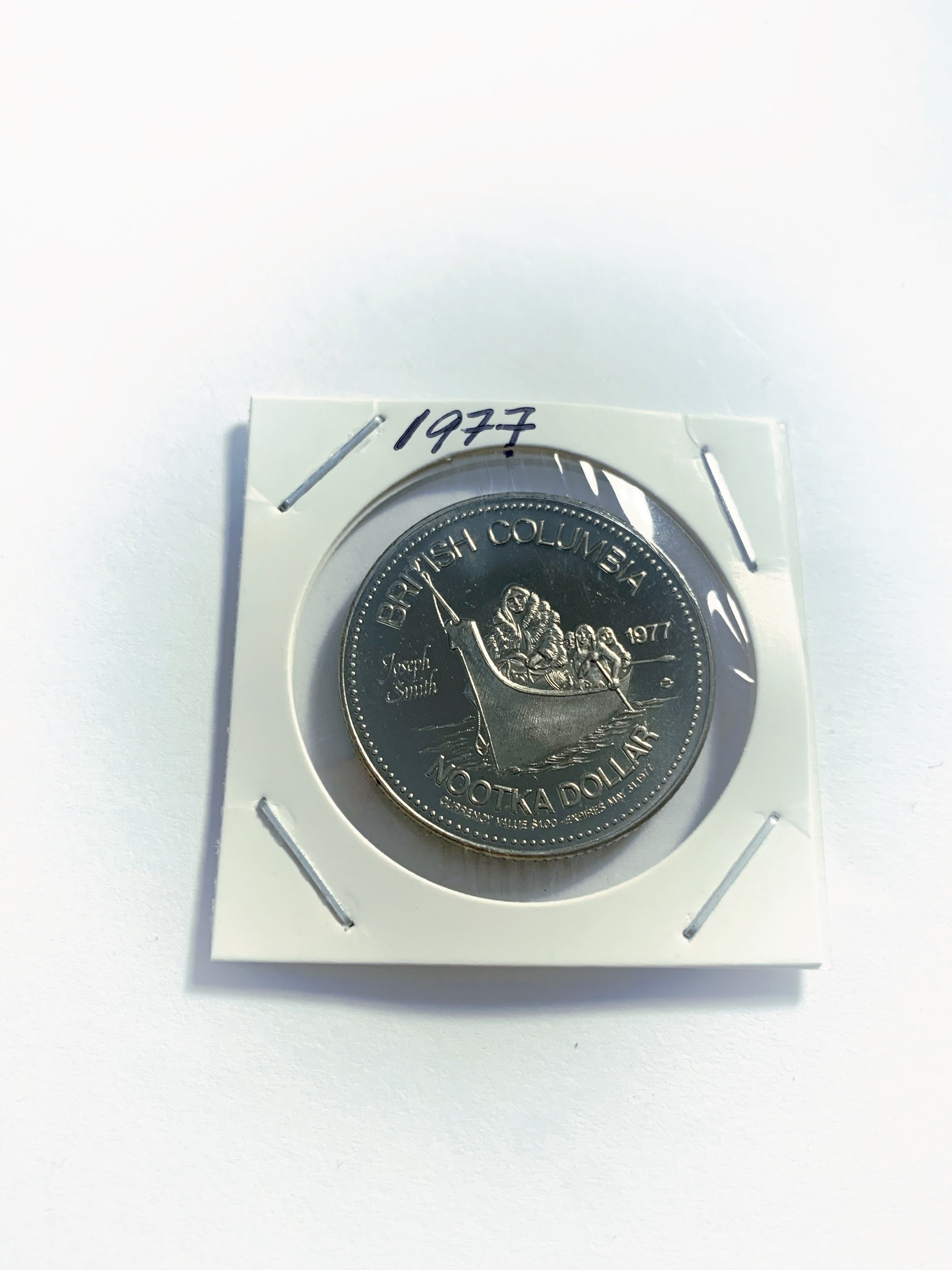 1977 Canadian BC Nootka dollar Maquinna (c1760-1825) $1 token