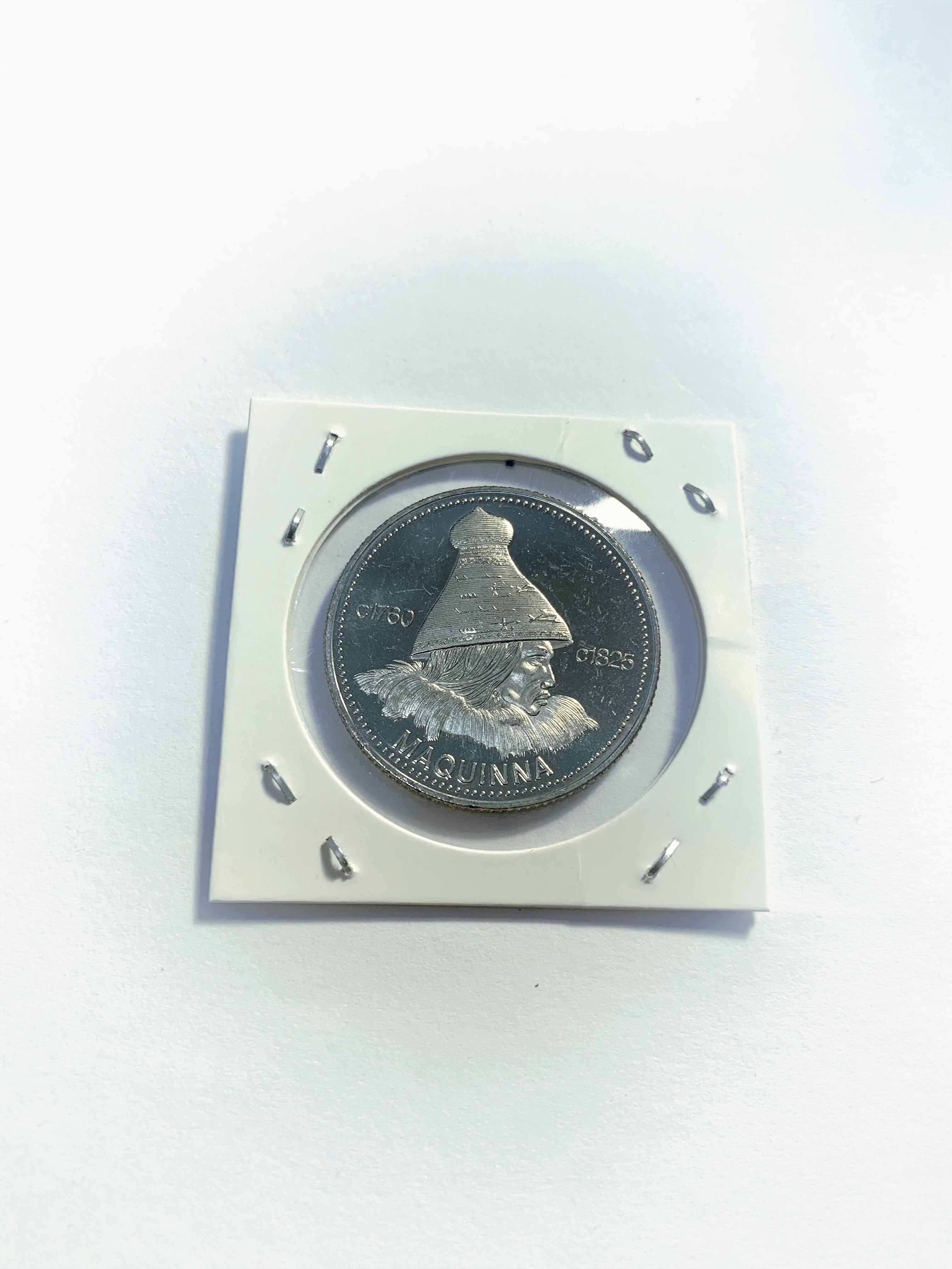 1977 Canadian BC Nootka dollar Maquinna (c1760-1825) $1 token