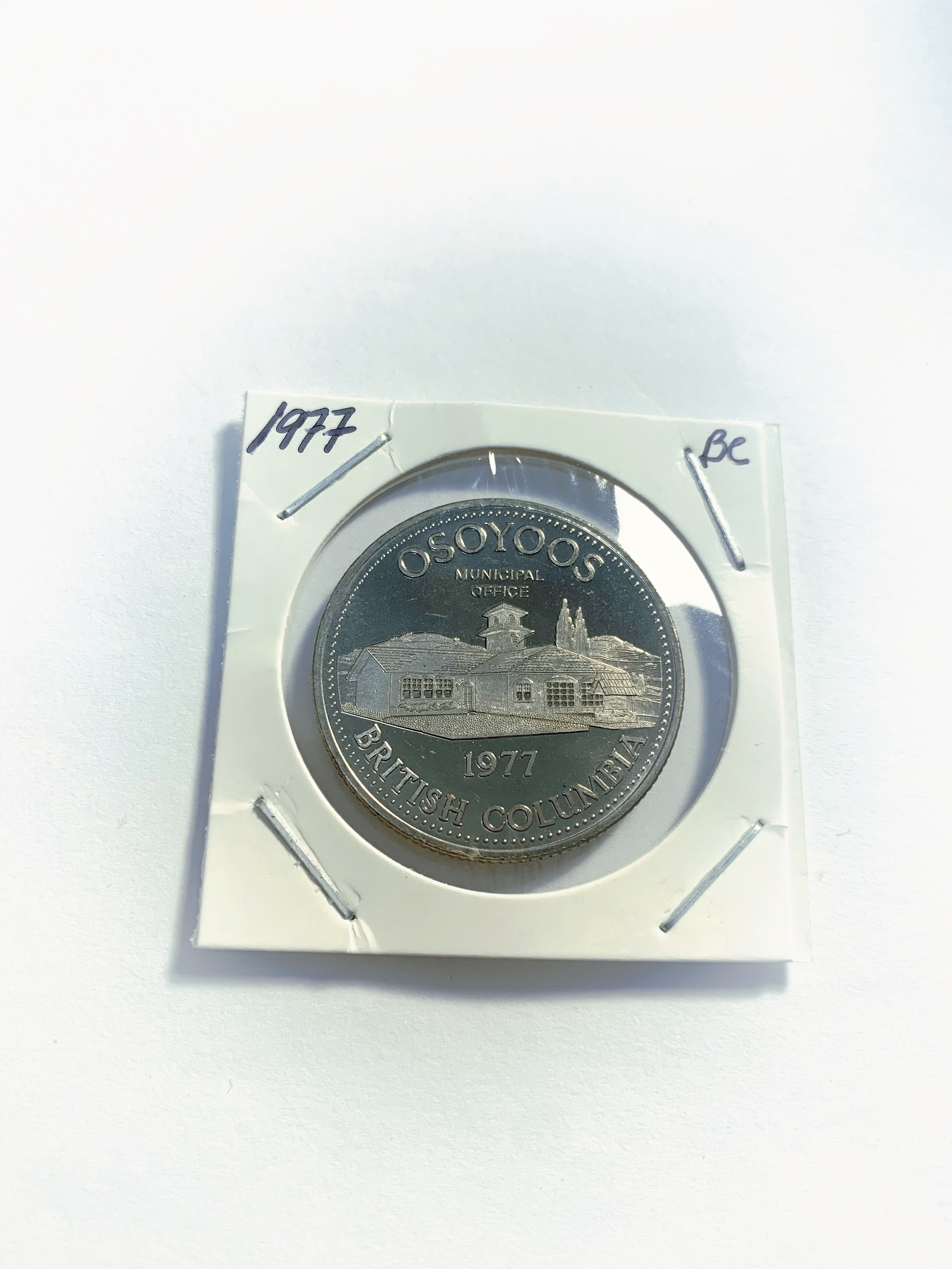 1977 Osoyoos BC CANADA  Trade DOLLAR Token with Municipal Town Office Building