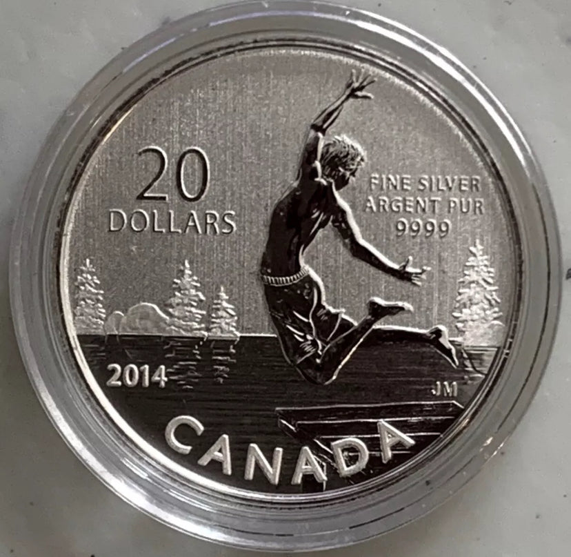 2014 Canada $20 Dollar Silver .9999 Summertime Coin