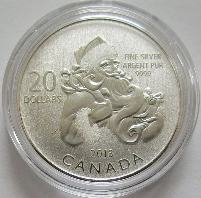 2013 Canada Christmas Santa 20 Dollar Coin Fine Silver .9999