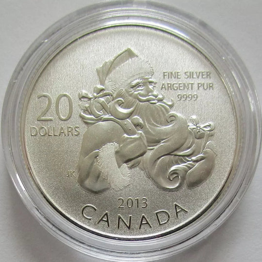 2013 Canada Christmas Santa 20 Dollar Coin Fine Silver .9999