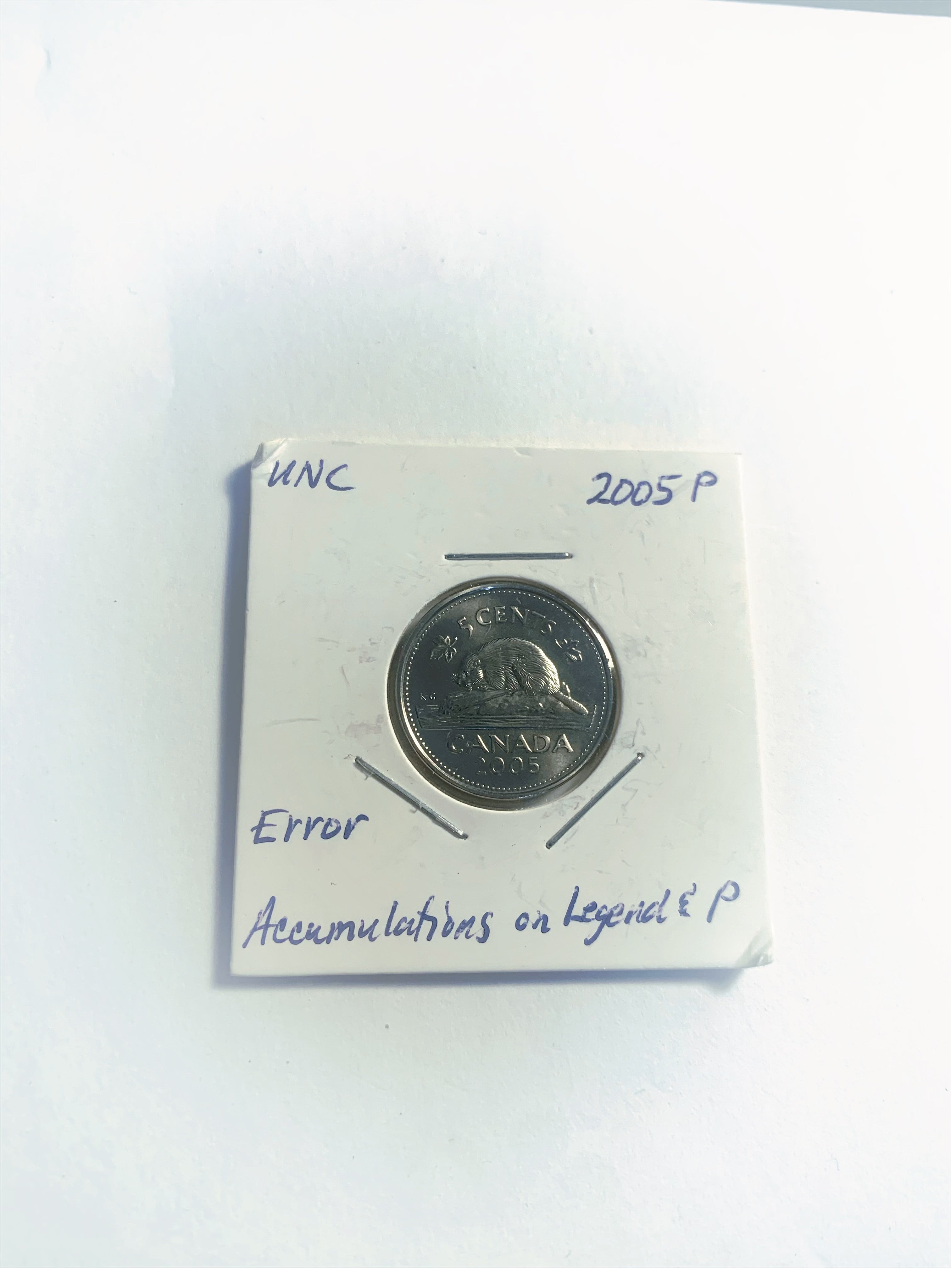 1979 Variété de cocon de pièce de monnaie canadienne d'un cent d'erreur non circulée à partir d'un rouleau de menthe.