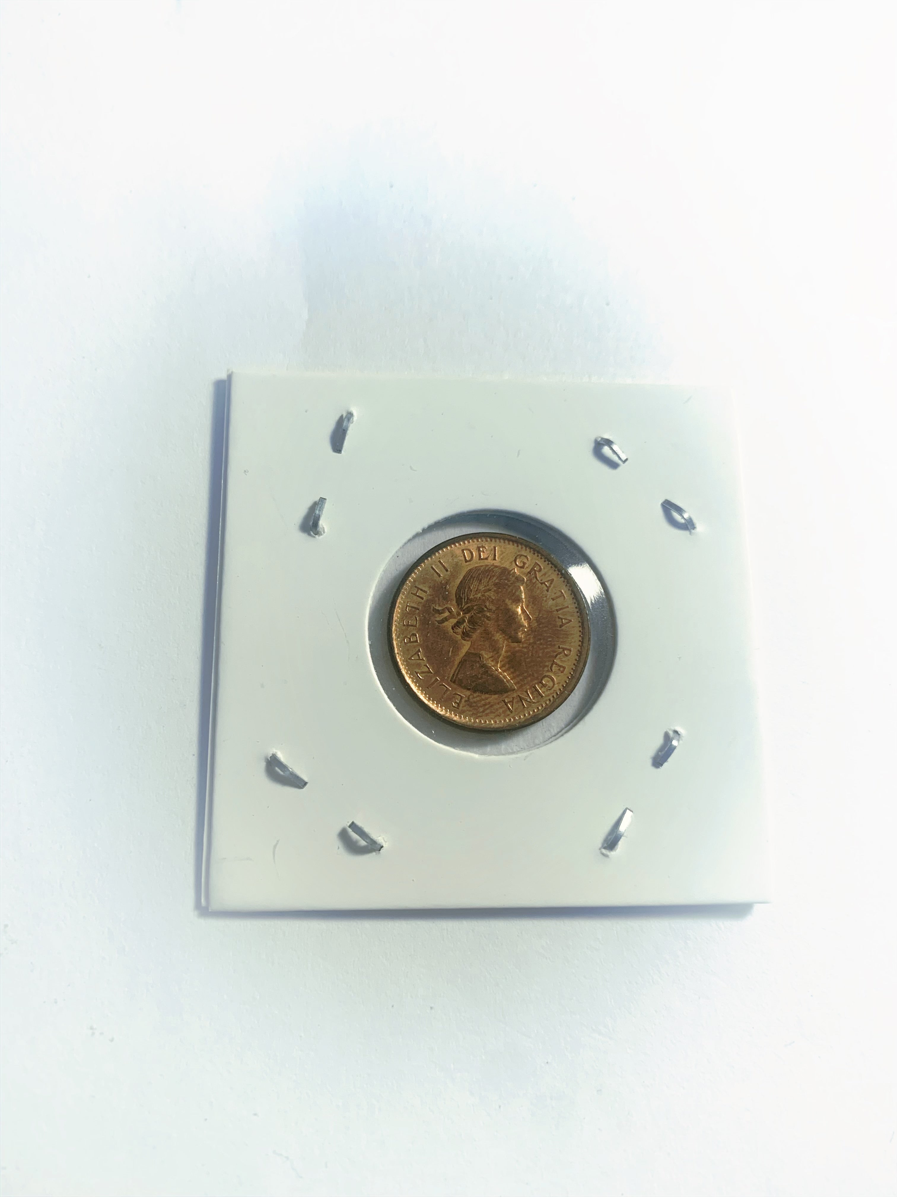 1963 Hanging 3 Uncirculated Canada One Cent  Penny