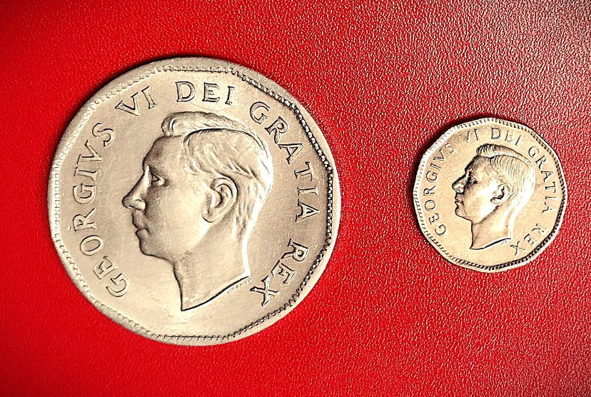 1951 Commemorative Canadian Big Nickle  Sudbury 5 cents Aluminum Token and small nickel
