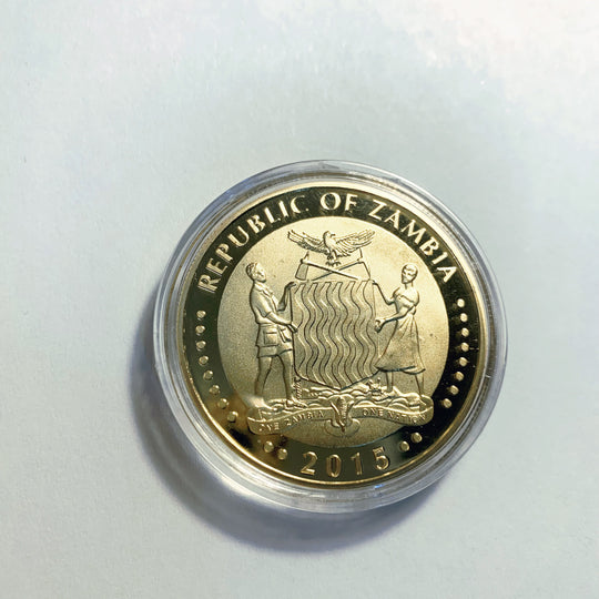 Lucky Coin - Golden Panther  Coin Colored Engraved