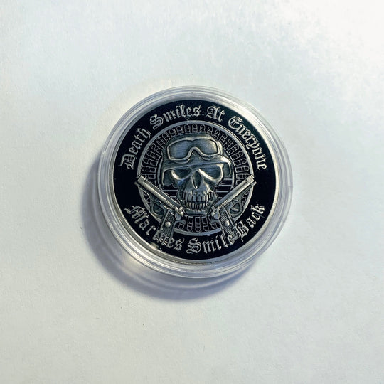 Lucky Coin - Death Smile Craft Gift Colored Coin Silver Plated