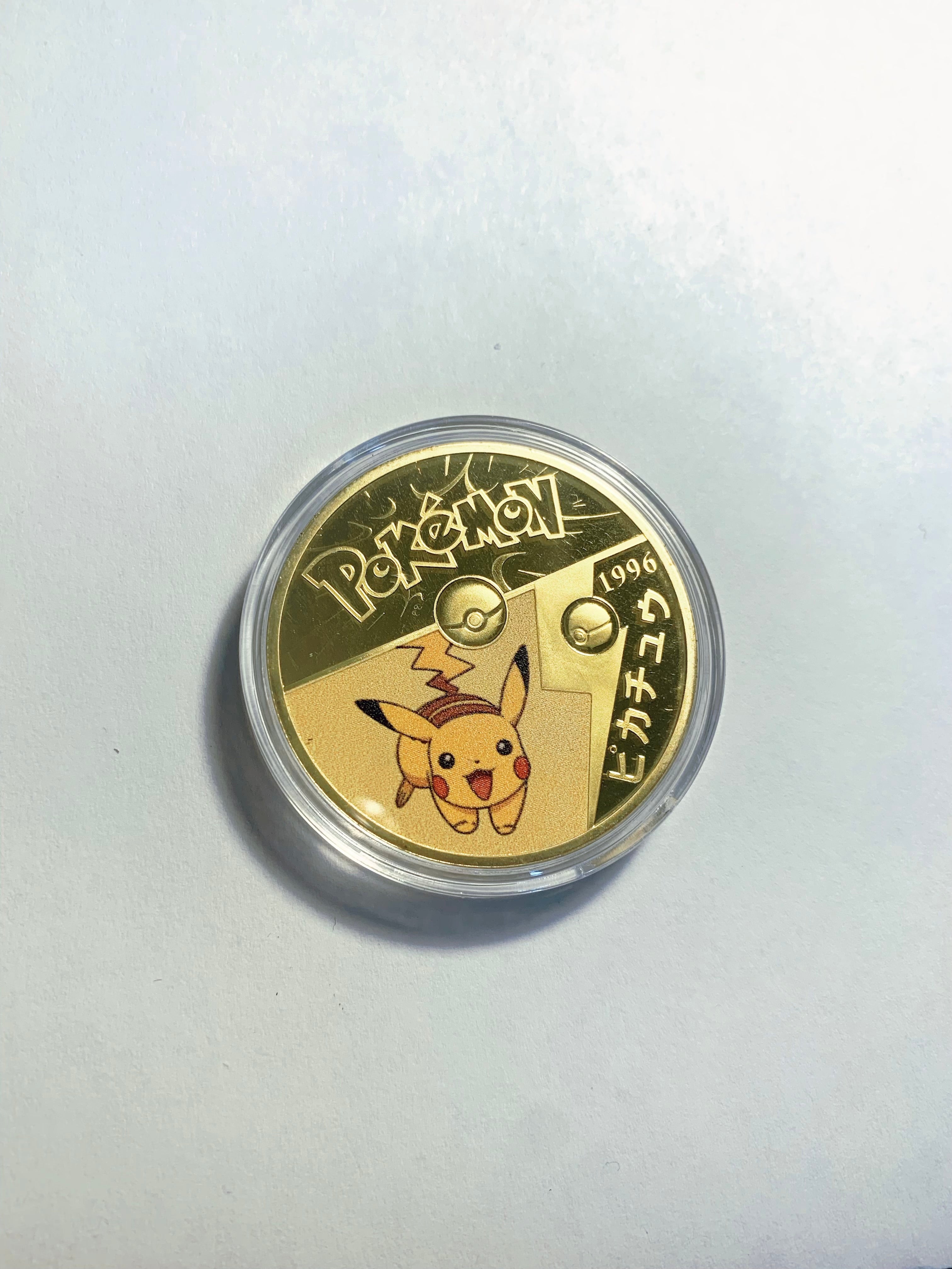 Lucky Coin - Pokémon -Craft Gift Coin Colored Silver plated