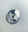 Pièce porte-bonheur-007-pièce cadeau artisanale colorée dans une capsule de protection en plastique plaquée argent #LCE01