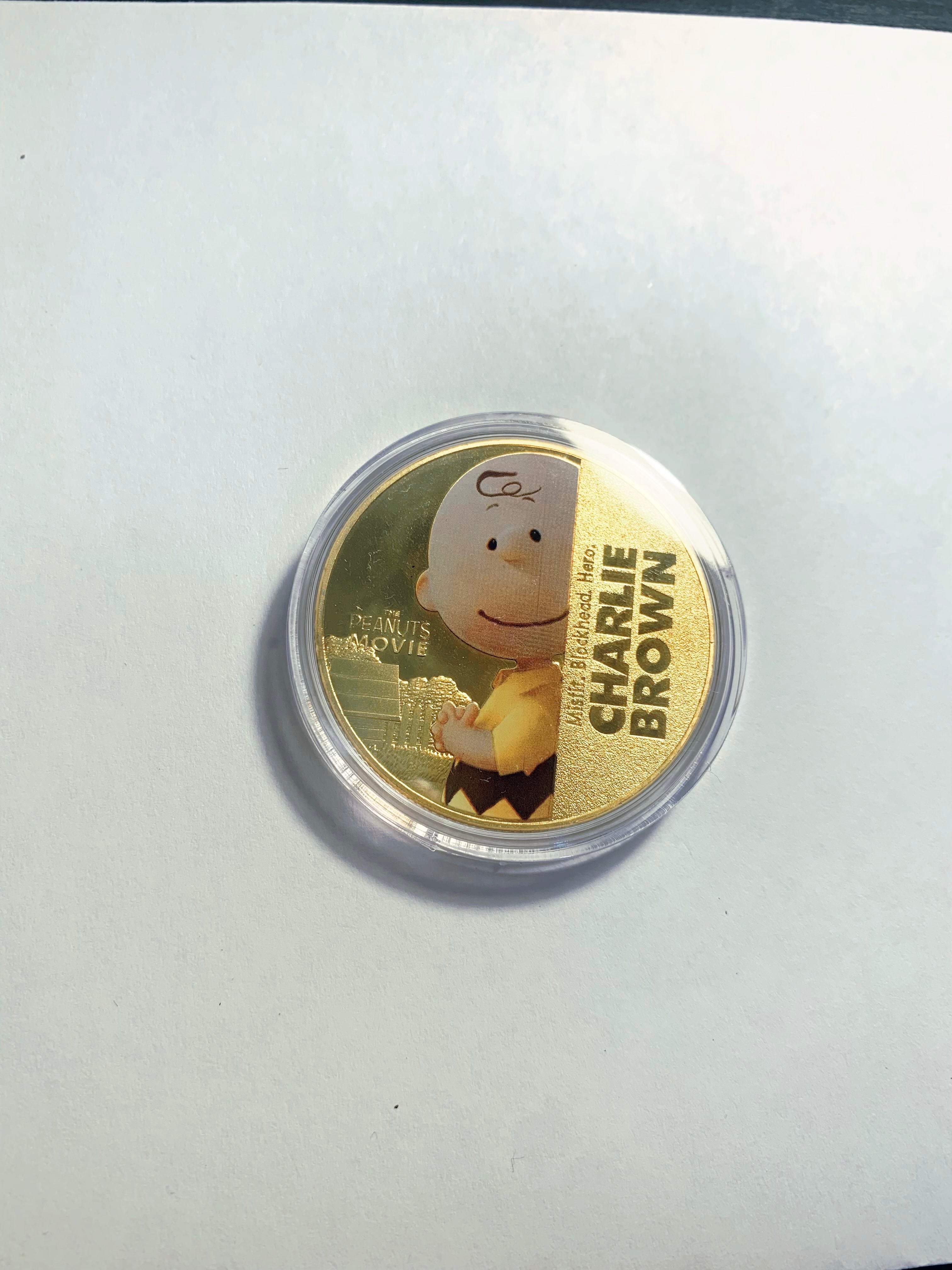 Lucky Coin - Snoopy Charlie Brown -Craft Gift Coin Colored Silver plated
